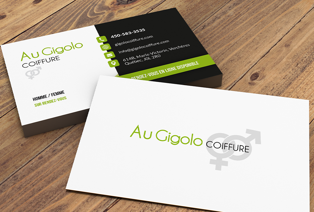 Au Gigolo Coiffure | carte d&rsquo;affaires 2020