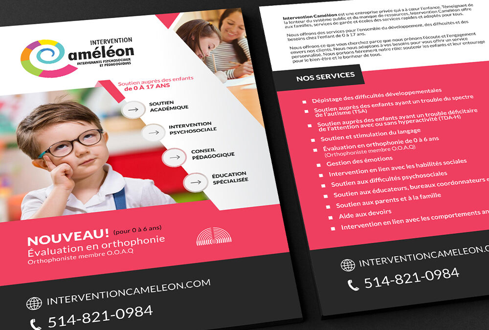 Intervention Caméléon | Pub Évaluation Scolaire